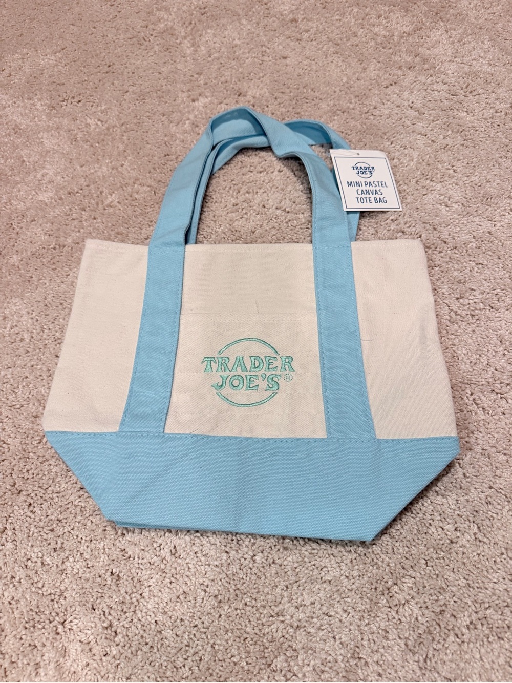 Trader Joe’s Canvas Mini tote -blue